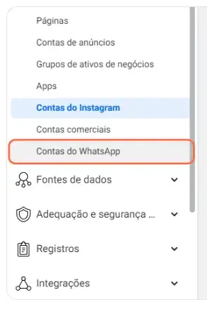 Passo 9: Contas do WhatsApp